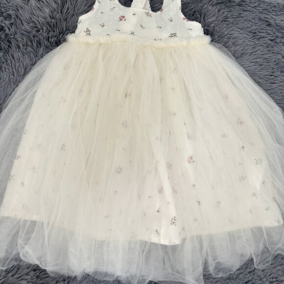 Cotton On Kids Girls Floral Tulle Dress – Cream/White - Picture 2 of 8